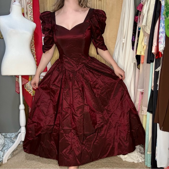 Alfred Angelo Dresses & Skirts - Vintage 80’s Alfred Angelo Deep Red Long Sleeve Dress